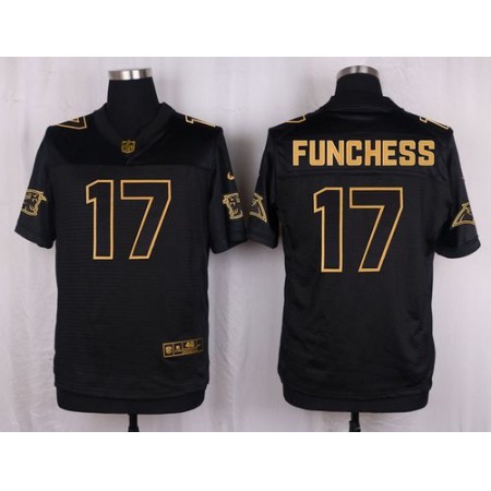 Nike Panthers #17 Devin Funchess Black Men's Stitched NFL Elite Pro Line Gold Collection Jersey