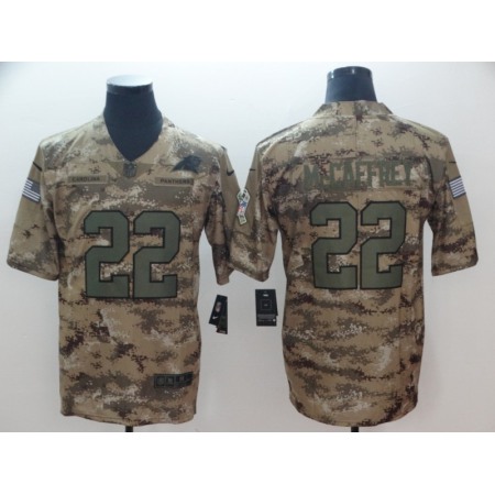 Men's Carolina Panthers #22 Christian McCaffrey 2018 Camo Salute to Service Limited Stitched NFL Jersey