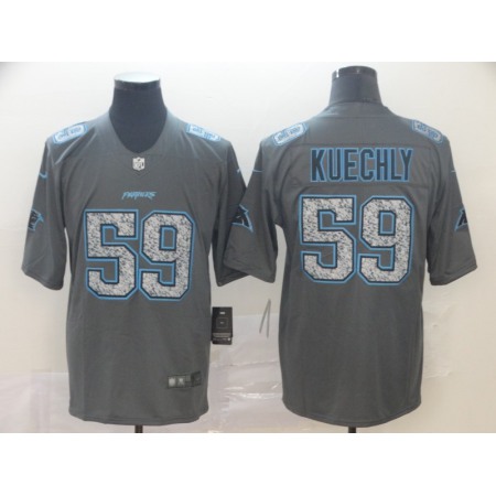 Men's Carolina Panthers #59 Luke Kuechly 2019 Gray Fashion Static Limited Stitched NFL Jersey