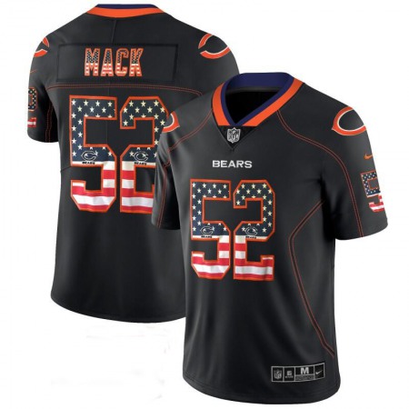 Men's Chicago Bears #52 Khalil Mack Black 2018 USA Flag Fashion Color Rush NFL Limited Stitched Jersey