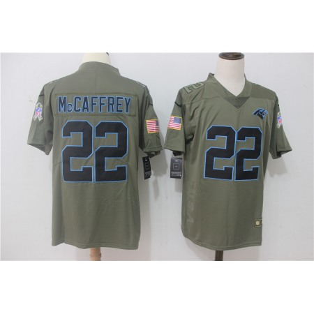 Men's Nike Carolina Panthers #22 Christian McCaffrey Olive Salute To Service Limited Stitched NFL Jersey