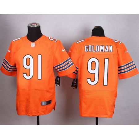 Nike Bears #91 Eddie Goldman Orange Alternate Men's Stitched NFL Elite Jersey
