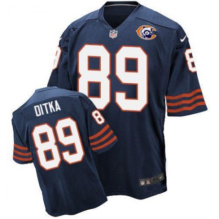 Nike Bears #89 Mike Ditka Navy Blue Throwback Men's Stitched NFL Elite Jersey