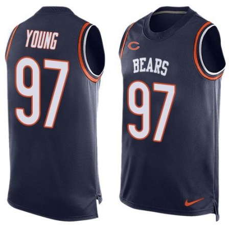 Nike Bears #97 Willie Young Navy Blue Team Color Men's Stitched NFL Limited Tank Top Jersey