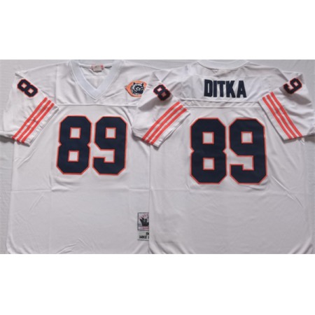 Men's Chicago Bears #89 DITKA White Stitched Jersey