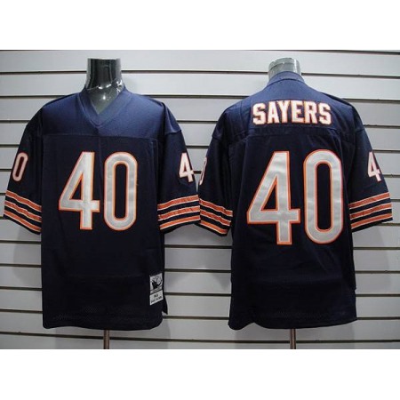 Mitchell & Ness Bears #40 Gale Sayers Blue With Small Number Stitched Throwback NFL Jersey