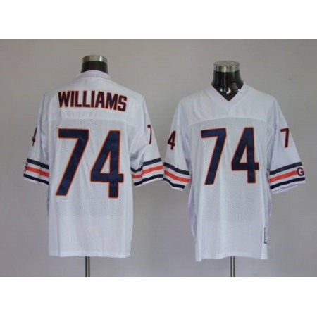 Mitchell & Ness Bears #74 Chris Williams White Stitched Throwback NFL Jersey