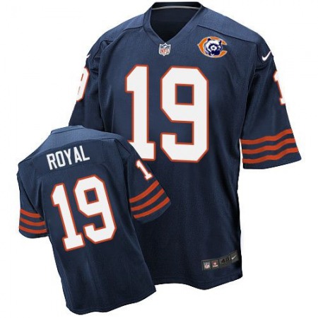 Nike Bears #19 Eddie Royal Navy Blue Throwback Men's Stitched NFL Elite Jersey