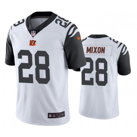 Men's Cincinnati Bengals #28 Joe Mixon White White Color Rush Stitched Jersey