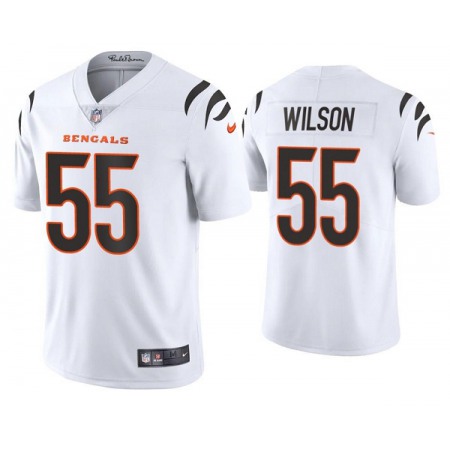 Men's Cincinnati Bengals #55 Logan Wilson 2021 White Vapor Untouchable Limited Stitched Jersey