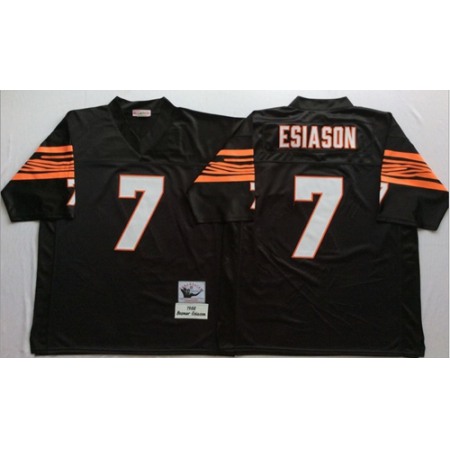 Mitchell And Ness Bengals #7 Boomer Esiason Black Throwback Stitched NFL Jersey