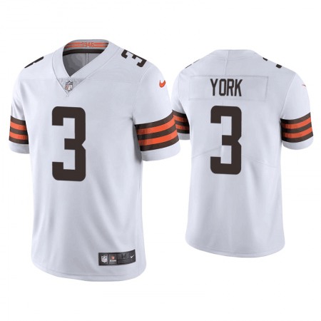 Men's Cleveland Browns #3 Cade York White Vapor Untouchable Limited Stitched Jersey