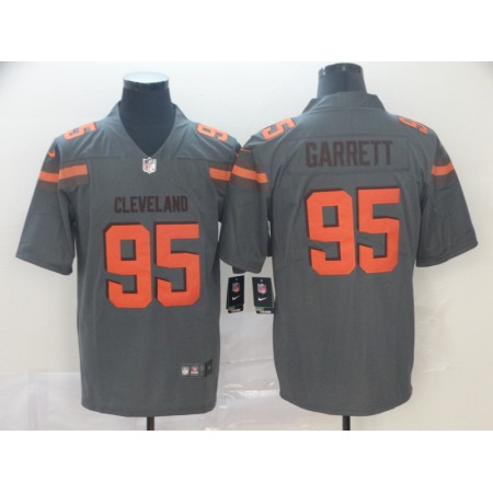 Men's Cleveland Browns #95 Myles Garrett Gray Inverted Legend Stitched NFL Jersey