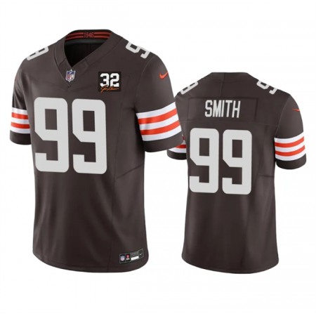 Men's Cleveland Browns #99 Za'Darius Smith Brown 2023 F.U.S.E. With Jim Brown Memorial Patch Vapor Untouchable Limited Stitched Jersey