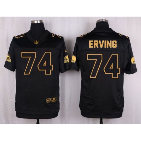 Nike Browns #74 Cameron Erving Black Men's Stitched NFL Elite Pro Line Gold Collection Jersey