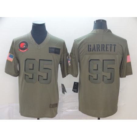 Men's Cleveland Browns #95 Myles Garrett 2019 Camo Salute To Service Limited Stitched NFL Jersey