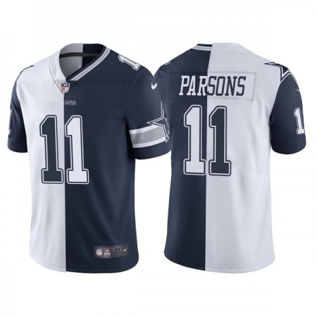 Men's Dallas Cowboys #11 Micah Parsons Navy White Split Vapor Untouchable Limited Stitched Jersey