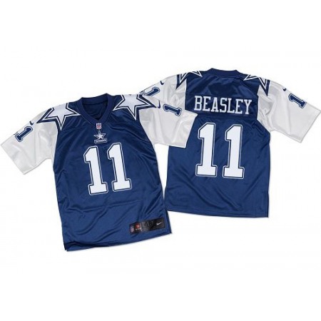 Nike Cowboys #11 Cole Beasley Navy Blue/White Throwback Men's Stitched NFL Elite Jersey