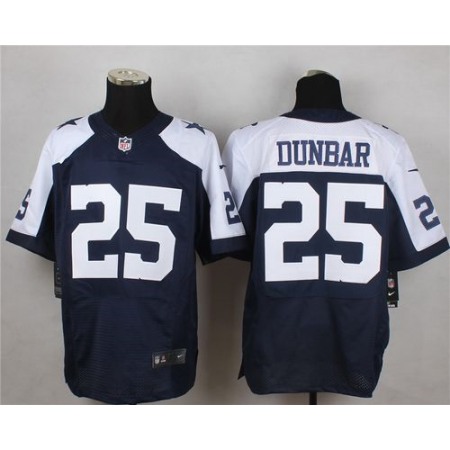 Nike Cowboys #25 Lance Dunbar Navy Blue Thanksgiving Throwback Men's Stitched NFL Elite Jersey