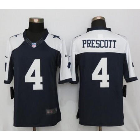 Nike Cowboys #4 Dak Prescott Navy Blue Thanksgiving Men's Stitched NFL Limited Jersey