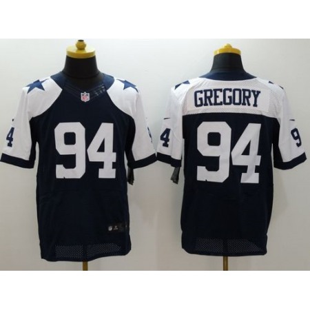 Nike Cowboys #94 Randy Gregory Navy Blue Thanksgiving Throwback Men's Stitched NFL Elite Jersey