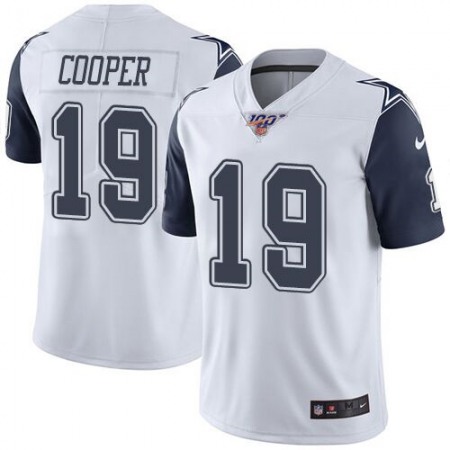 Men's Dallas Cowboys #19 Amari Cooper White 2019 100th Season Color Rush Limited Stitched NFL Jersey