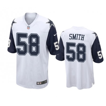 Men's Dallas Cowboys #58 Mazi Smith White Thanksgiving Stitched Football Jersey