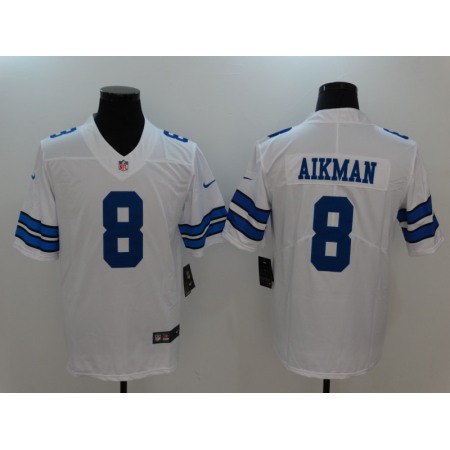 Men's Dallas Cowboys #8 Troy Aikman White Vapor Untouchable Player Limited Jersey