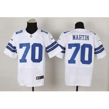 Nike Cowboys #70 Zack Martin White Men's Stitched NFL Elite Jersey