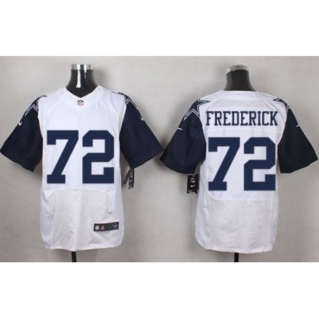 Nike Cowboys #72 Travis Frederick White Men's Stitched NFL Elite Rush Jersey