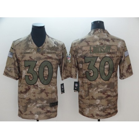 Men's Denver Broncos #30 Phillip Lindsay 2018 Camo Salute to Service Limited Stitched NFL Jersey