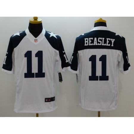 Nike Cowboys #11 Cole Beasley White Thanksgiving Throwback Men's Stitched NFL Limited Jersey