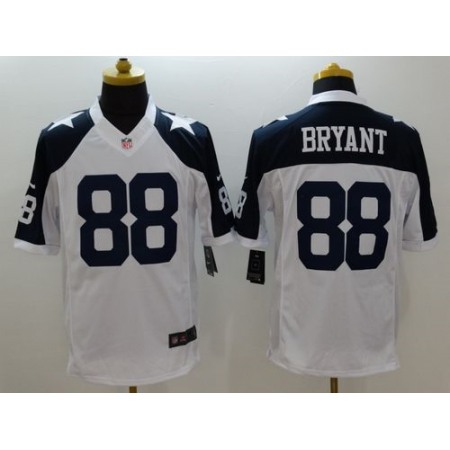 Nike Cowboys #88 Dez Bryant White Thanksgiving Throwback Men's Stitched NFL Limited Jersey