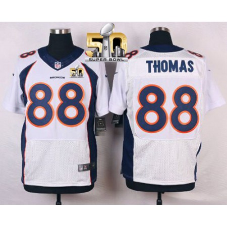Nike Broncos #88 Demaryius Thomas White Super Bowl 50 Men's Stitched NFL New Elite Jersey
