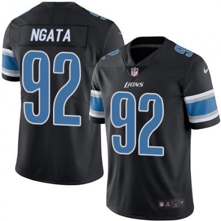 Nike Lions #92 Haloti Ngata Black Men's Stitched NFL Limited Rush Jersey