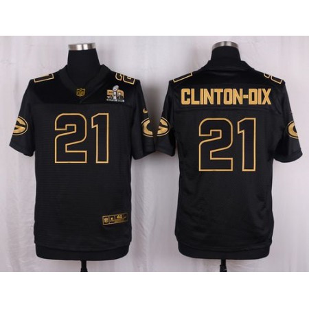 Nike Packers #21 Ha Ha Clinton-Dix Black Men's Stitched NFL Elite Pro Line Gold Collection Jersey