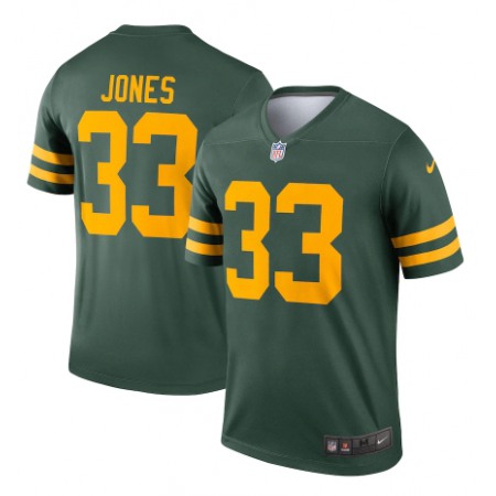 Men's Green Bay Packers #33 Aaron Jones 2021 Green Legend Stitched Football Jersey