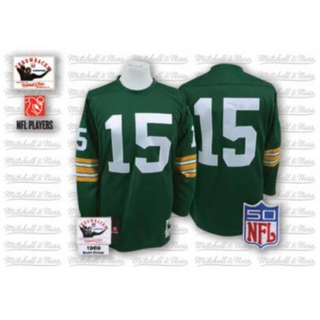 Mitchell & Ness Packers #15 Bart Starr Green Stitched Throwback NFL Jersey