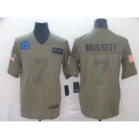 Men's Indianapolis Colts #7 Jacoby Brissett 2019 Camo Salute To Service Limited Stitched NFL Jersey