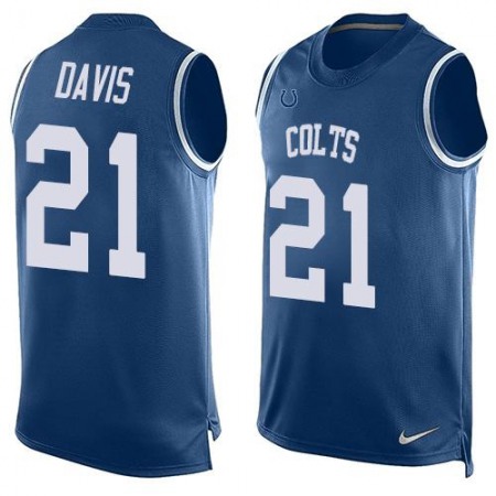 Nike Colts #21 Vontae Davis Royal Blue Team Color Men's Stitched NFL Limited Tank Top Jersey