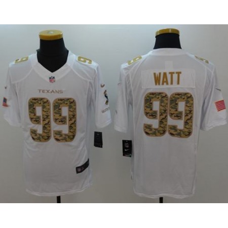 Nike Texans #99 J.J. Watt White Men's Stitched NFL Limited Salute to Service Jersey