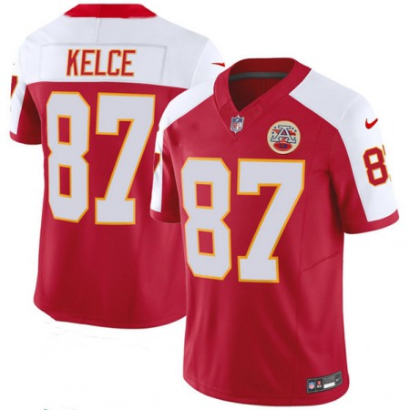 Men's Kansas City Chiefs #87 Travis Kelce Red/White 2023 F.U.S.E. Vapor Untouchable Limited Stitched Jersey
