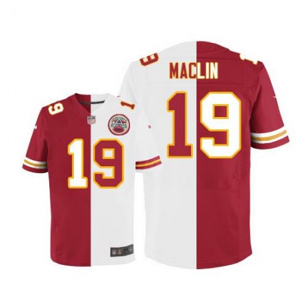 Nike Chiefs #19 Jeremy Maclin Red/White Men's Stitched NFL Elite Split Jersey
