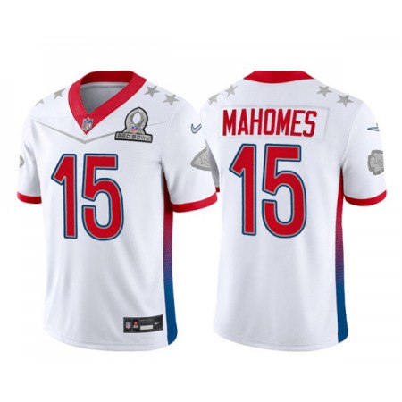 Men's Kansas City Chiefs #15 Patrick Mahomes 2022 White Pro Bowl Stitched Jersey