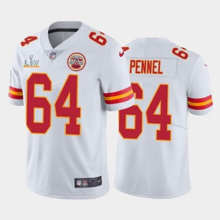 Men's Kansas City Chiefs #64 Mike Pennel White 2021 Super Bowl LV Stitched NFL Jersey