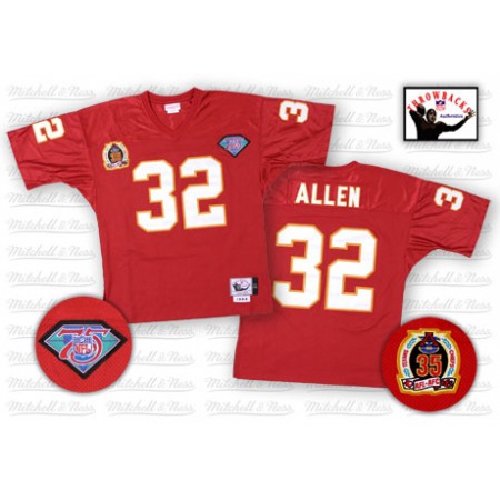 Mitchell And Ness Chiefs #32 Marcus Allen Red 75TH Stitched NFL Jersey