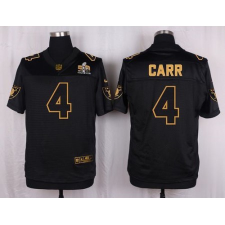 Nike Raiders #4 Derek Carr Black Men's Stitched NFL Elite Pro Line Gold Collection Jersey