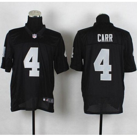 Nike Raiders #4 Derek Carr Black Team Color Men's Stitched NFL Elite Jersey