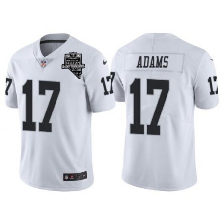 Men's Las Vegas Raiders #17 Davante Adams White With 2020 Inaugural Season Patch Vapor Limited Stitched Jersey