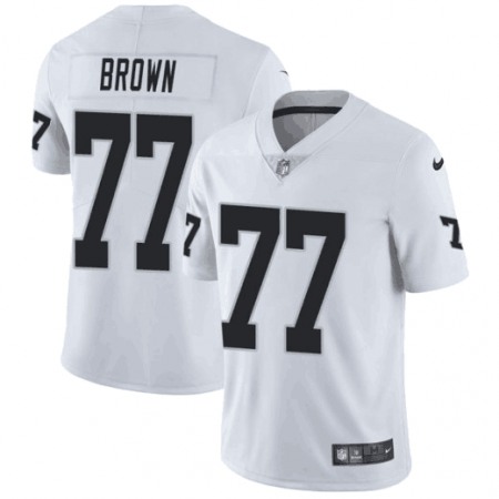 Men's Oakland Raiders #77 Trent Brown White Vapor Untouchable Limited Stitched NFL Jersey